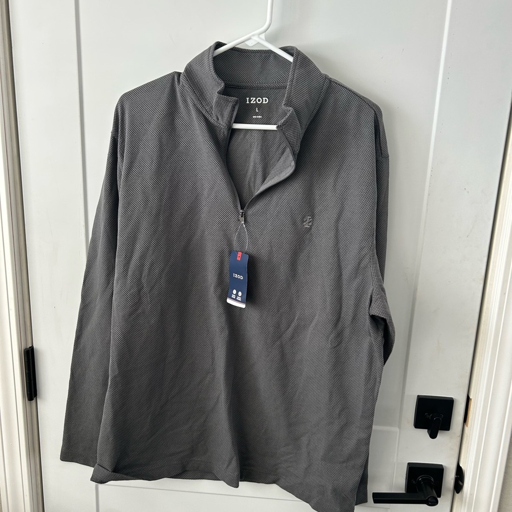 Izod Smoked Pearl Quarter-Zip Pullover
